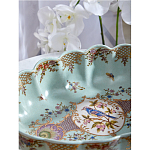 Чаша из голубого фарфора на бронзовых ножках с рисунком цветов и фигурками стрекоз Blue Garden варинант исполнения - 7 | Loft Concept в Сочи