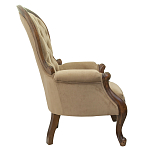 Кресло с мягкой обивкой из светло-коричневого велюра на 4-х деревянных ножках Evelyn Classical Armchair варинант исполнения - 1 | Loft Concept в Сочи