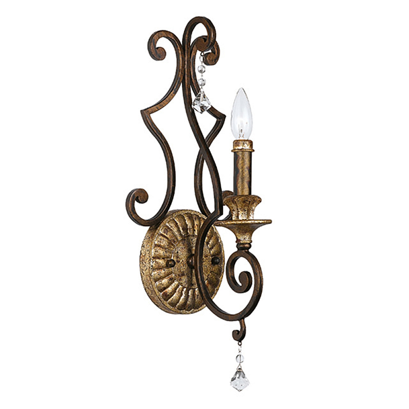 Бра в форме свечи и подвесками в классическом стиле Quoizel Бронза Золотой в Сочи | Loft Concept 