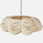 Круглая люстра волнистой формы с декором из круглых деревянных бусин White Wooden Beads Chandelier L варинант исполнения - 1 | Loft Concept в Сочи