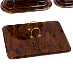 Настольный письменный набор с часами из природного камня обсидиана  Contract Extended варинант исполнения - 2 | Loft Concept в Сочи