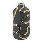 Ваза с золотыми акцентными полосами на черном матовом фоне Accent Tape варинант исполнения - 3 | Loft Concept в Сочи