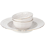 Обеденный сервиз белого цвета из фарфора на 6 персон 23 предмета Floral Charm варинант исполнения - 6 | Loft Concept в Сочи