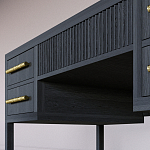 Большой Рабочий стол Primo с 5 выдвижными ящиками Черный дуб варинант исполнения - 5 | Loft Concept в Сочи