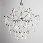 Люстра с каркасом из тонких металлических нитей и хрустальными подвесками Crystal Metal Threads Chandelier 40 варинант исполнения - 3 | Loft Concept в Сочи