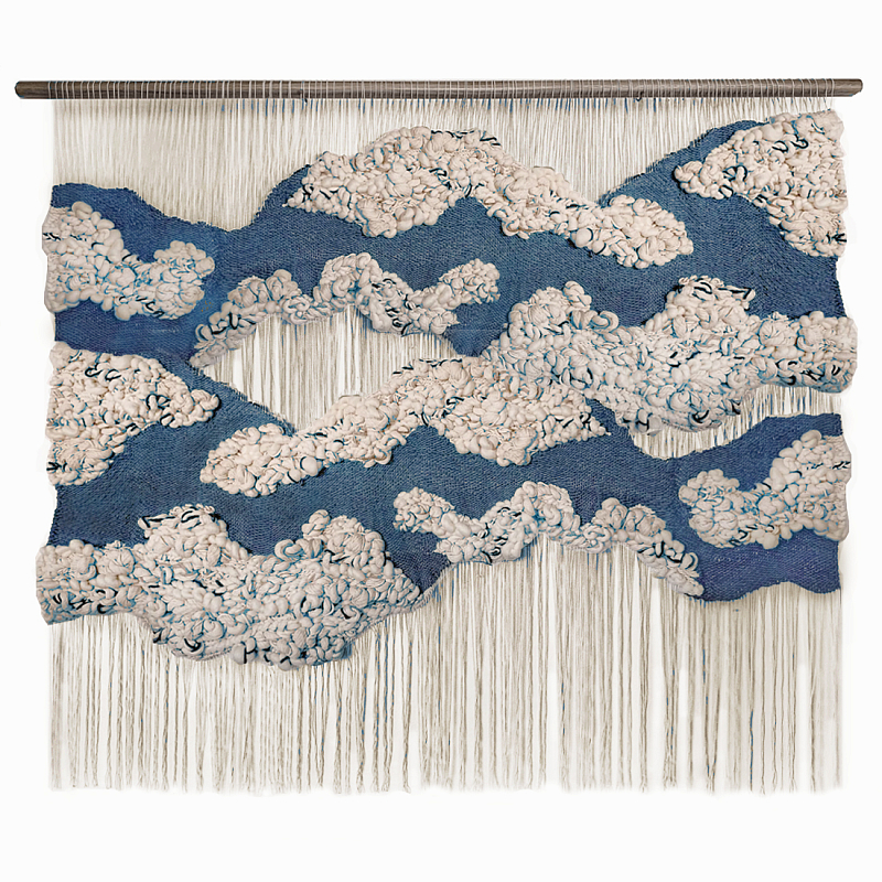 Большой дизайнерский Гобелен Misty Morning III Blue ivory ( слоновая кость ) Синий в Сочи | Loft Concept 