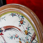 Стул из массива бука бежевый с изображением птиц и цветов Beige Green Chinoiserie Peach Garden Chair варинант исполнения - 3 | Loft Concept в Сочи