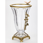 Ваза из прозрачного стекла с бронзовой вставкой в виде цветущей ветви Eden Garden porcelain and bronze варинант исполнения - 2 | Loft Concept в Сочи