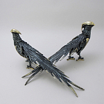 Статуэтка бронзовая пара Фазаны синие Bronze Birds варинант исполнения - 3 | Loft Concept в Сочи