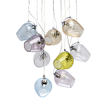 Люстра каскадная с 9-ю разноцветными стеклянными плафонами Kaleido варинант исполнения - 1 | Loft Concept в Сочи