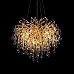 Люстра подвесная с прозрачными стеклянными подвесками в форме капель Диаметр 60 см Droplet Chandelier варинант исполнения - 9 | Loft Concept в Сочи