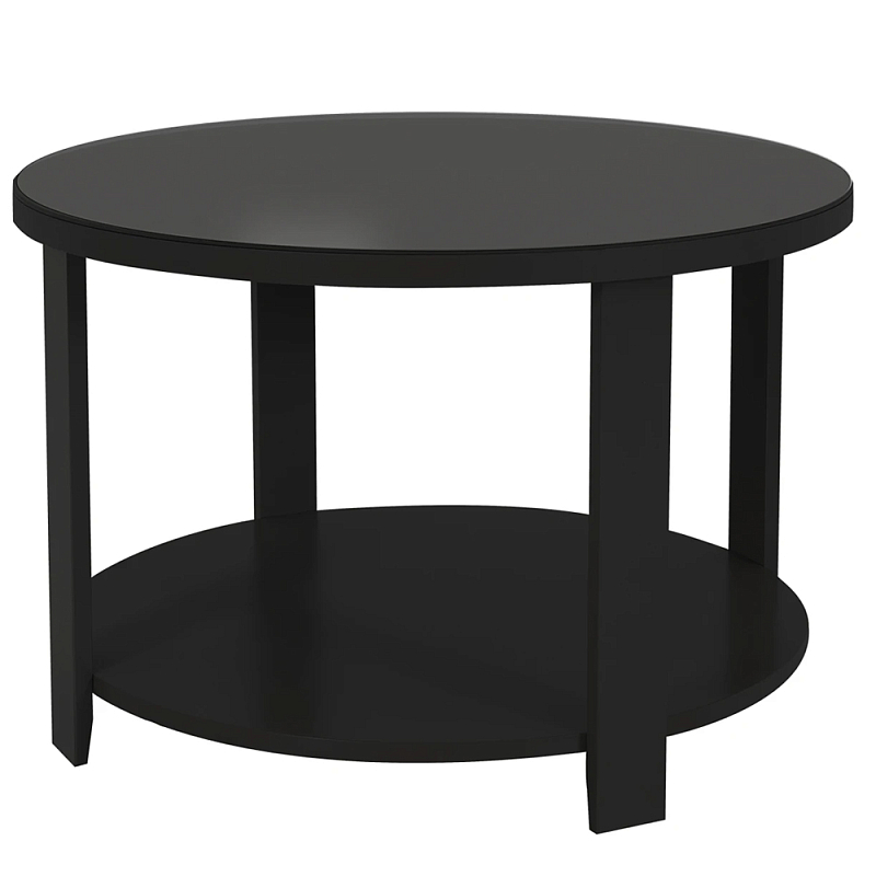 Круглый журнальный стол Jazz Black Черный Прозрачное Стекло в Сочи | Loft Concept 