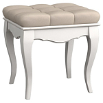 Пуф из массива бука с бежевой обивкой из велюра White Provence варинант исполнения - 1 | Loft Concept в Сочи