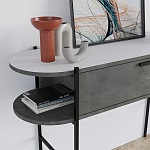 Консоль напольная серая с выдвижным ящиком и 2-мя полками с белой столешницей OTIS CONSOLE RETRO GRAY варинант исполнения - 4 | Loft Concept в Сочи