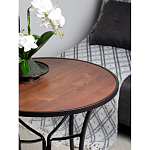 Столик приставной с круглой столешницей на металлическом черном основании Scenical Table варинант исполнения - 3 | Loft Concept в Сочи