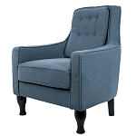 Кресло с мягкой обивкой из льна на 4-х ножках из массива березы Scarlett Armchair blue варинант исполнения - 2 | Loft Concept в Сочи