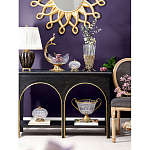 Чаша из прозрачного стекла на бронзовой подставке в виде павлина с рельефным хвостом Eden Garden варинант исполнения - 6 | Loft Concept в Сочи