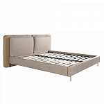 Кровать двуспальная серая с изголовьем из экокожи и ткани Modern Look варинант исполнения - 4 | Loft Concept в Сочи