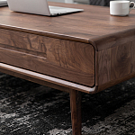 Кофейный стол из массива дерева с выдвижными ящиками Coffee Walnut Table варинант исполнения - 6 | Loft Concept в Сочи