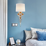 Бра с цветочным основанием и тканевым абажуром Tugella Flower Lamp варинант исполнения - 4 | Loft Concept в Сочи