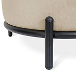 Банкетка круглая бежевый велюр на 4-х металлических ножках черного цвета SANJAY варинант исполнения - 2 | Loft Concept в Сочи