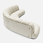 Диван Limoges полукруглой формы с обивкой букле молочного цвета варинант исполнения - 1 | Loft Concept в Сочи