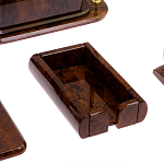 Настольный письменный набор с часами из природного камня обсидиана  Contract Extended варинант исполнения - 5 | Loft Concept в Сочи