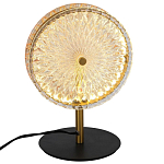 Настольная лампа с плафоном из рельефного стекла Peony Glass Bronze  варинант исполнения - 2 | Loft Concept в Сочи