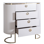 Комод белый овальный с мраморной столешницей Thoroughbass варинант исполнения - 2 | Loft Concept в Сочи