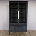 Витрина Primo со стеклянными фасадами и буфетом шпон Черный дуб варинант исполнения - 2 | Loft Concept в Сочи