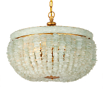 Подвесной светильник с каскадом из стеклянных декоративных элементов на золотом каркасе Shining Sea Glass варинант исполнения - 3 | Loft Concept в Сочи