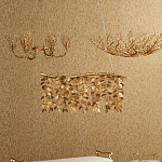 Люстра золотая с декором в виде веток эвкалипта Eucalyptus Branches варинант исполнения - 5 | Loft Concept в Сочи