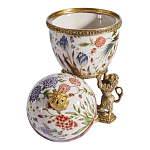 Шкатулка в форме яйца на величественных львах из фарфора с бронзовыми элементами Eden Garden варинант исполнения - 7 | Loft Concept в Сочи