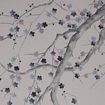 Обои ручная роспись Plum Blossom Special Colourway on Lilac Hint dyed silk варинант исполнения - 1 | Loft Concept в Сочи