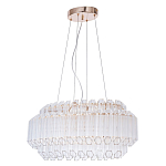 Люстра подвесная многослойная с прозрачными хрустальными трубками и золотистым каркасом Hexagon Tube Light варинант исполнения - 1 | Loft Concept в Сочи