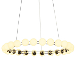 Люстра светодиодная кольцевая с круглыми плафонами белого цвета PEARLS Suspension 48 варинант исполнения - 3 | Loft Concept в Сочи