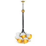 Люстра с 15-ю белыми  плафонами с золотой внутренней поверхностью Hinkley варинант исполнения - 7 | Loft Concept в Сочи