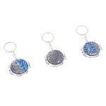 Зеркало брелок карманное двухстороннее из натурального камня Лазурит Stone Mirrors варинант исполнения - 8 | Loft Concept в Сочи