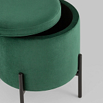 Зеленый пуф на черных ножках SANJAY варинант исполнения - 3 | Loft Concept в Сочи