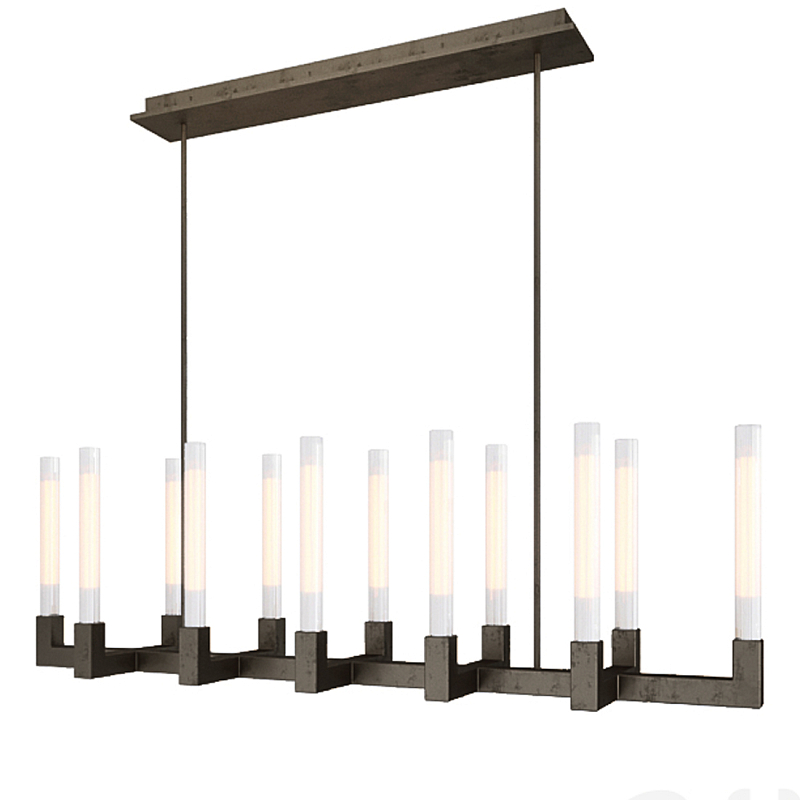 Люстра CANELLE Linear Chandelier 12 Modern Black Черный матовый в Сочи | Loft Concept 