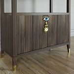 Стеллаж со стеклянными полками Elsa Dreams Walnut варинант исполнения - 1 | Loft Concept в Сочи