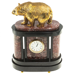 Часы настольные бронзовые с декором в виде медведя Bear Stone Clock варинант исполнения - 4 | Loft Concept в Сочи