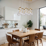 Люстра с 9-ю прозрачными стеклянными плафонами в форме капли Lucid Rain  варинант исполнения - 11 | Loft Concept в Сочи