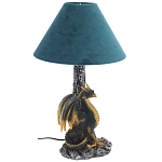 Настольная лампа Дракон Dragon Black Gold Table Lamp Синий Абажур варинант исполнения - 1 | Loft Concept в Сочи
