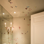 Обои ручная роспись Butterflies Icarus on Rose Shadow metallic silk варинант исполнения - 1 | Loft Concept в Сочи