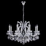 Люстра подвесная с 8-ю лампочками и прозрачными хрустальными подвесками на хромированном основании Crystal lamps варинант исполнения - 2 | Loft Concept в Сочи
