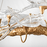 Люстра подвесная с прозрачными стеклянными птичками на ветвях Диаметр 100 см Serip Voa варинант исполнения - 10 | Loft Concept в Сочи