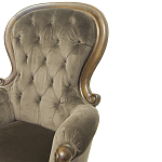 Кресло с мягкой обивкой из коричневого велюра на 4-х деревянных ножках Evelyn Classical Armchair варинант исполнения - 4 | Loft Concept в Сочи