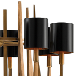 Люстра с 8-ю черными цилиндрическими плафонами Stylistic Lines варинант исполнения - 1 | Loft Concept в Сочи