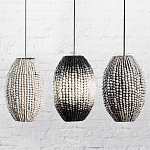 Подвесной светильник вертикальной овальной формы украшенный круглыми бусинами Gradient Oval Pendant Lamp  варинант исполнения - 2 | Loft Concept в Сочи